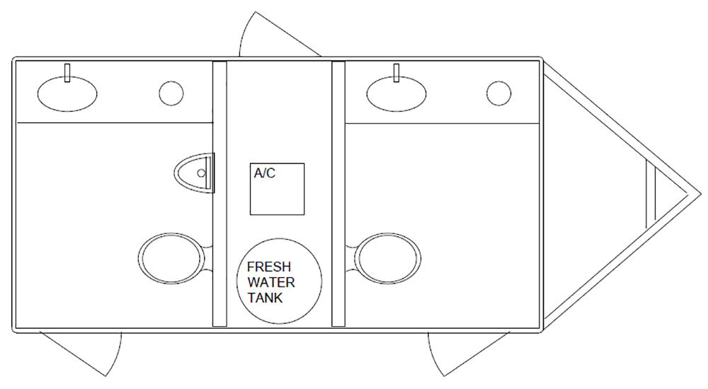 3 Station Restroom Trailer