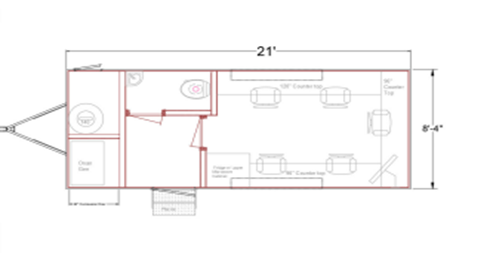 2025 – 21ft COH Self Contained office Trailer with Bathroom